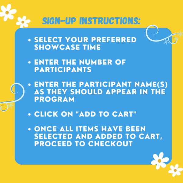 Sign up instructions for virtual showcase