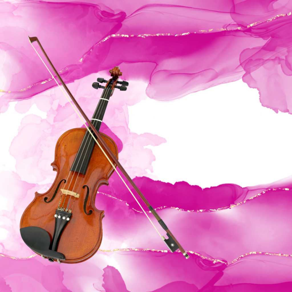 fuschia background with violin